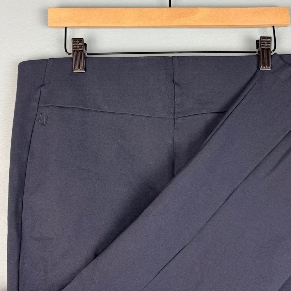 Betabrand Straight Ponte Pants Trousers Womens 2XL Petite Navy Blue Stretch Crop